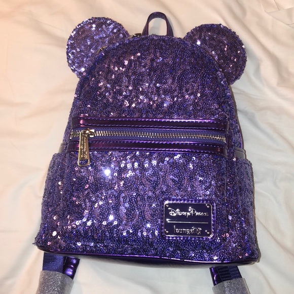 disney purple sequin backpack